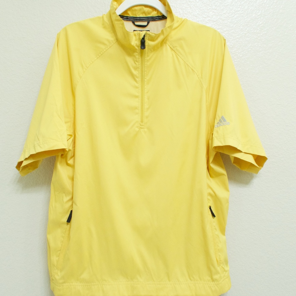 Adidas ClimaProof Windbreaker Yellow Golf Jacket